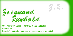 zsigmond rumbold business card